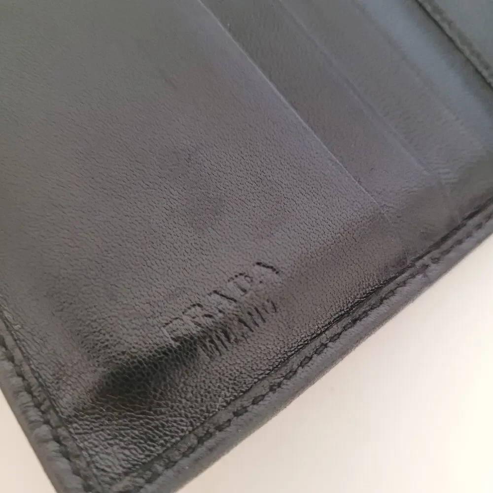 PRADA Portafogilo Donna Nero‎ Black Nappa Leather Wallet Large Envelope Medium